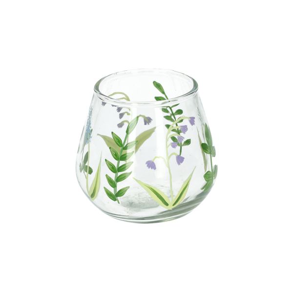 Waxinelichthouder, glas, blauwe druif, Ø 8 x 8 cm