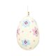 Hanger, katoen maché, wit ei met viooltjes, 4 x 6 cm