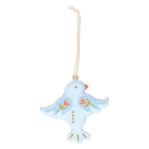 Hanger, katoen maché, blauwe tulp