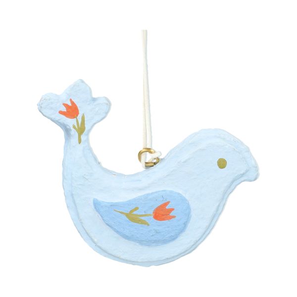 Hanger, katoen maché, blauwe tulp, 6 x 8 cm