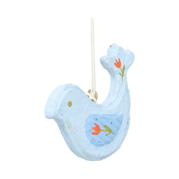 Hanger, katoen maché, blauwe tulp, 6 x 8 cm