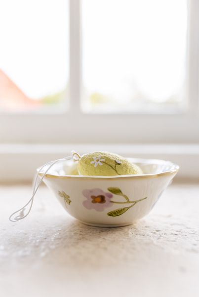 Bowl, stoneware, violets, Ø12.5 cm