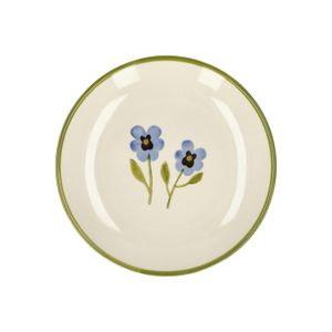 Ontbijtbord, steengoed, viooltjes, Ø21 x H 2,5 cm