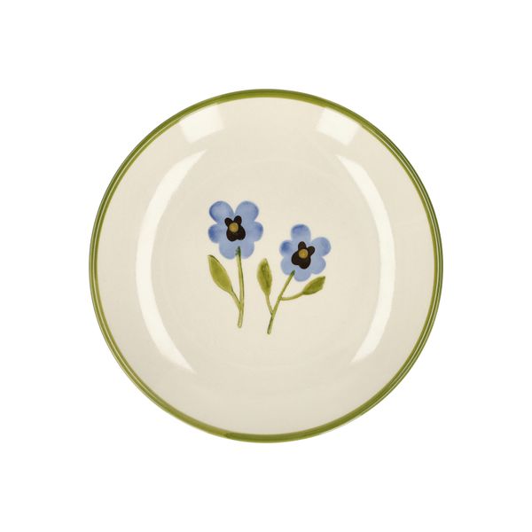 Ontbijtbord, steengoed, viooltjes,Ø21 x H 2,5 cm