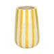 Vaas, steengoed, handbeschilderd, geel gestreept, Ø11 x 17 cm