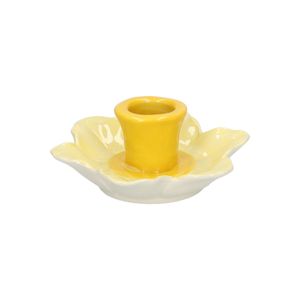 Kandelaar narcis, steengoed, geel, Ø 10,5 x 4 cm Kandelaar narcis, steengoed, geel, Ø 10,5 x 4 cm