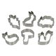 Cutters, recycled stainless steel, set of 6 woodland shapes