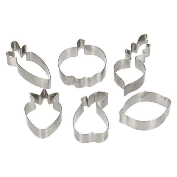 Emporte-pièces, inox recyclé, fruits & légumes, lot de 6