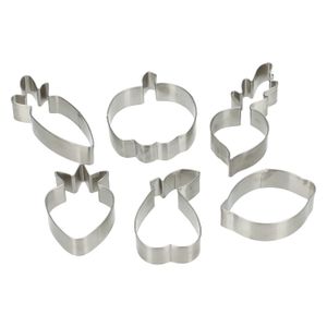 Emporte-pièces, inox recyclé, fruits & légumes, lot de 6 Emporte-pièces, inox recyclé, fruits & légumes, lot de 6