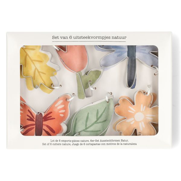 Emporte-pièces nature, inox recyclé, lot de 6