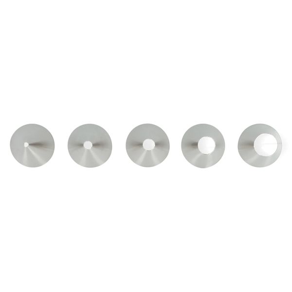Circular mouth nozzles, stainless steel, set of 5