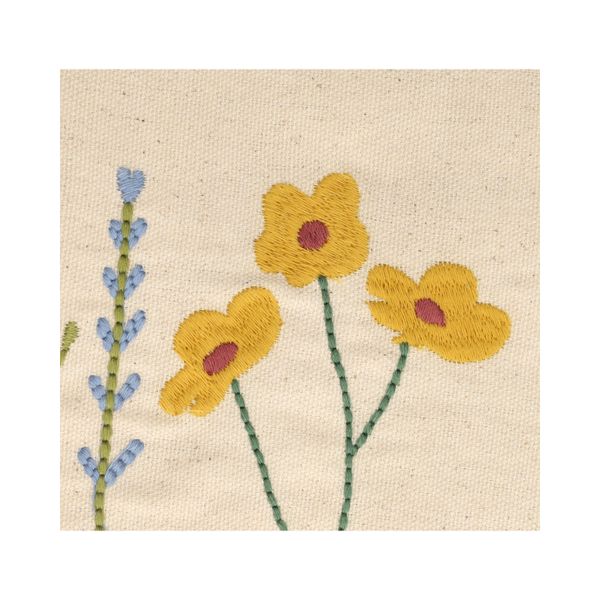 Coussin, coton bio, fleurs de printemps, 30 x 50 cm