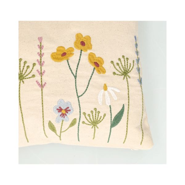 Coussin, coton bio, fleurs de printemps, 30 x 50 cm