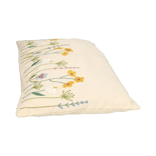 Coussin, coton bio, fleurs de printemps, 30 x 50 cm