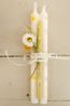Dunne kaarsen met bloemen, 4 stuks, 20 cm