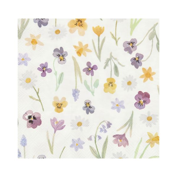 Servetten, papier, lentebloem, 33 x33 cm