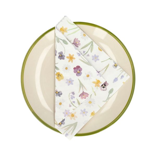 Servetten, papier, lentebloem, 33 x33 cm