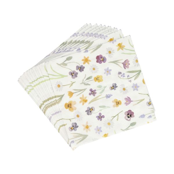 Servetten, papier, lentebloem, 33 x33 cm