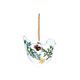 Suspension de Pâques, verre, oiseau orné de fleurs peintes à la main