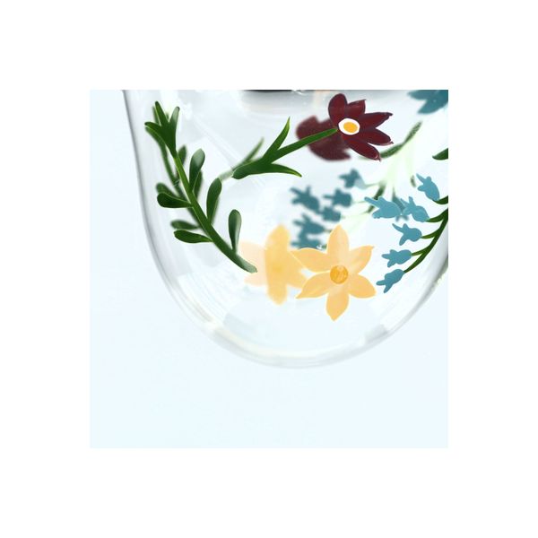 Suspension de Pâques, verre, oiseau orné de fleurs peintes à la main