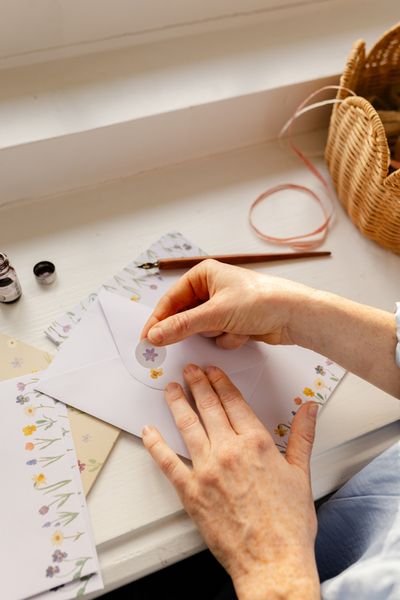 Briefpapier set, papier, bloemen