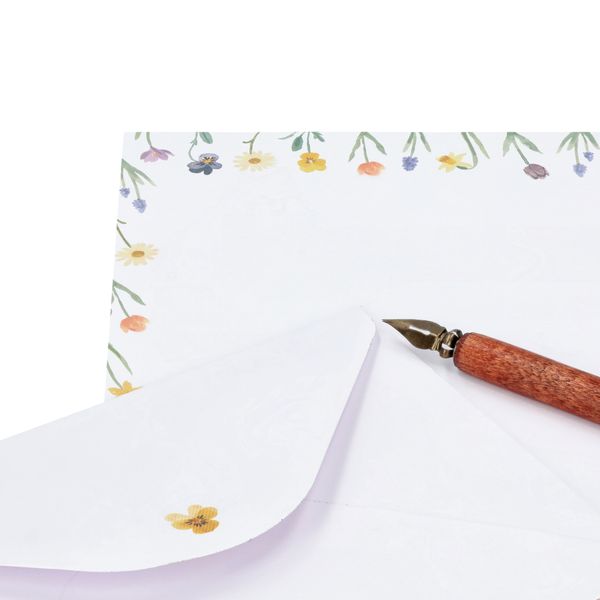 Briefpapier set, papier, bloemen
