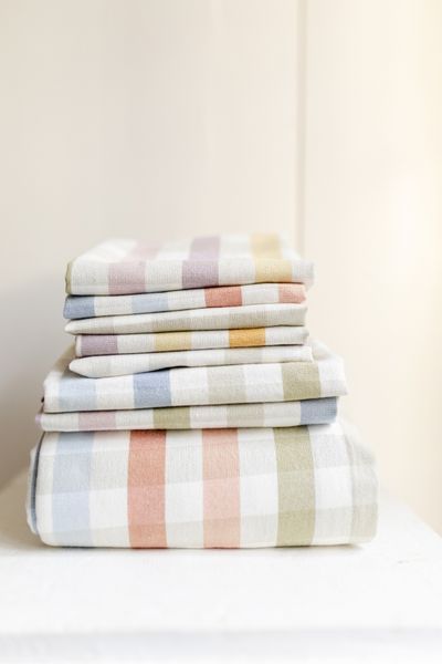 Nappe, coton bio GOTS, carreaux multicolores, 145 x 180 cm