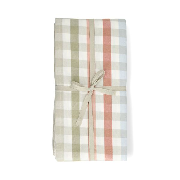 Nappe, coton bio GOTS, carreaux multicolores, 145 x 300 cm
