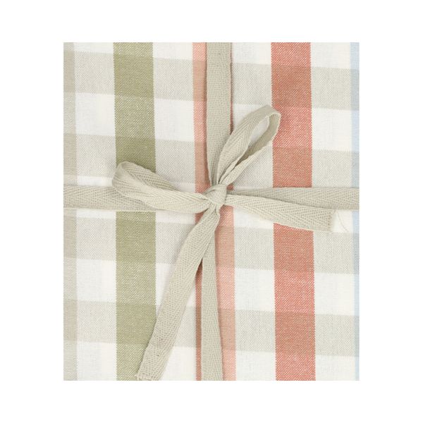 Nappe, coton bio GOTS, carreaux multicolores, 145 x 300 cm