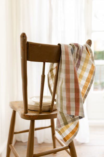 Torchon, coton bio GOTS, carreaux multicolores, 50 x 70 cm