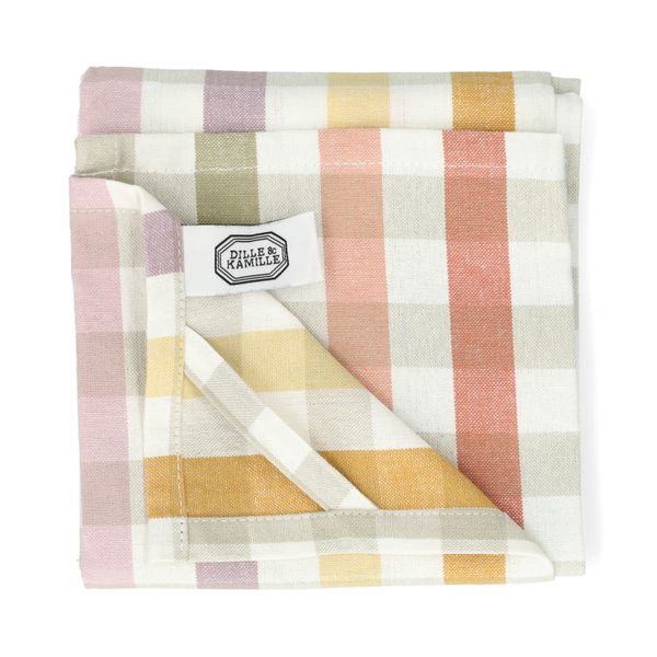Torchon, coton bio GOTS, carreaux multicolores, 50 x 70 cm