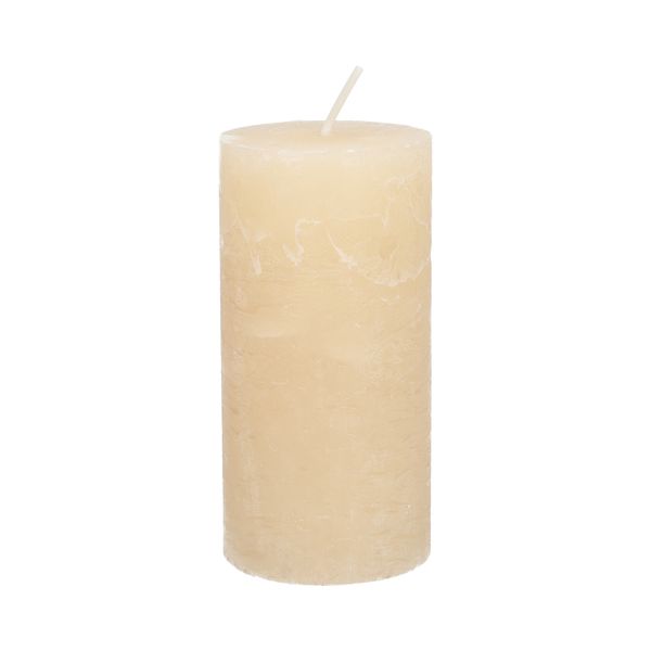 Bougie bloc, sable, Ø6 X 12 cm