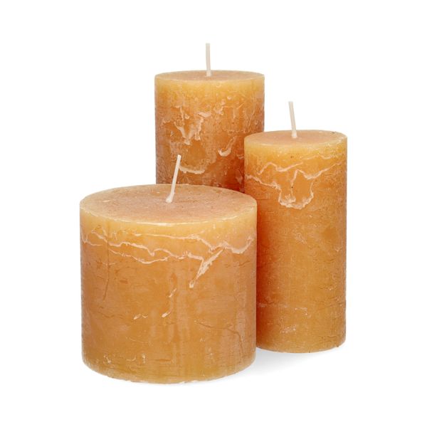 Bougie bloc, curry, Ø6 x 12 cm