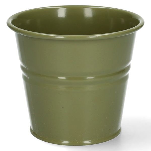 Blumentopf, Zink, olivgrün, Ø11 cm