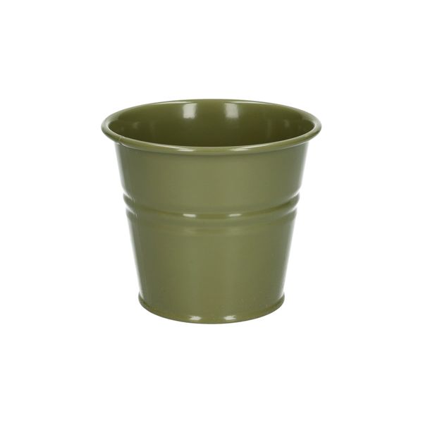 Bloempot, zink, olijfgroen,Ø11 cm