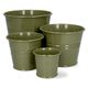 Blumentopf, Zink, olivgrün, Ø11 cm