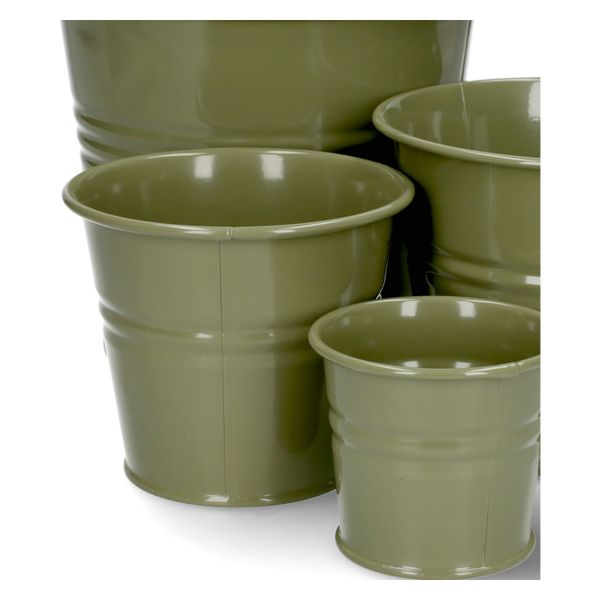 Blumentopf, Zink, olivgrün, Ø11 cm