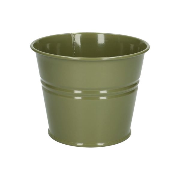Bloempot, zink, olijfgroen, Ø14,5 cm
