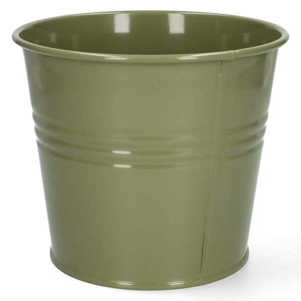 Blumentopf, Zink, olivgrün, Ø17 cm