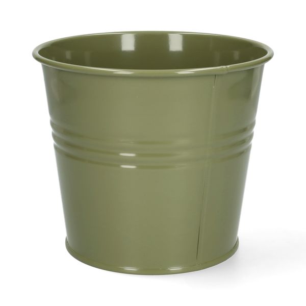 Bloempot, zink, olijfgroen, Ø17 cm