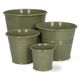 Blumentopf, Zink, olivgrün, Ø17 cm