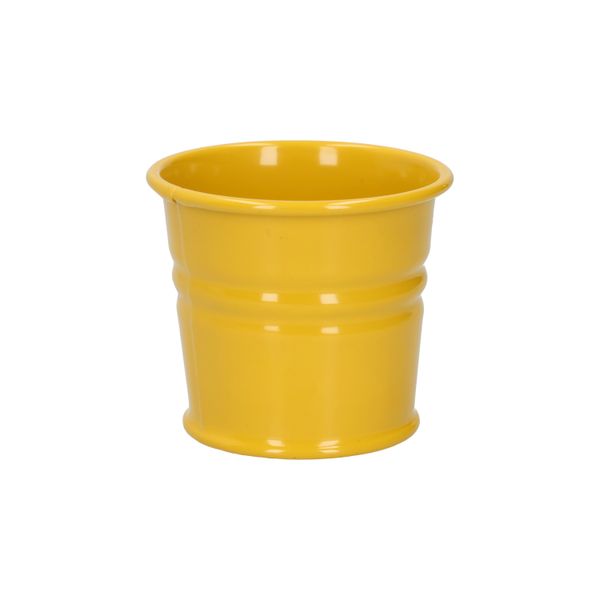 Bloempot, zink, bremgeel,Ø7 cm