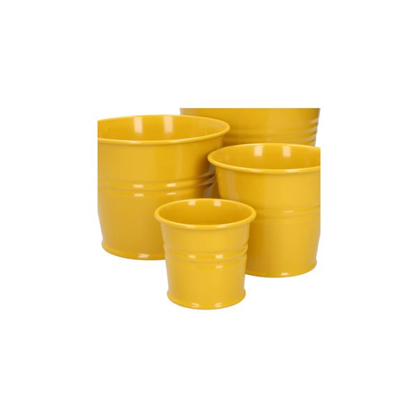 Blumentopf, Zink, ginstergelb, Ø7 cm