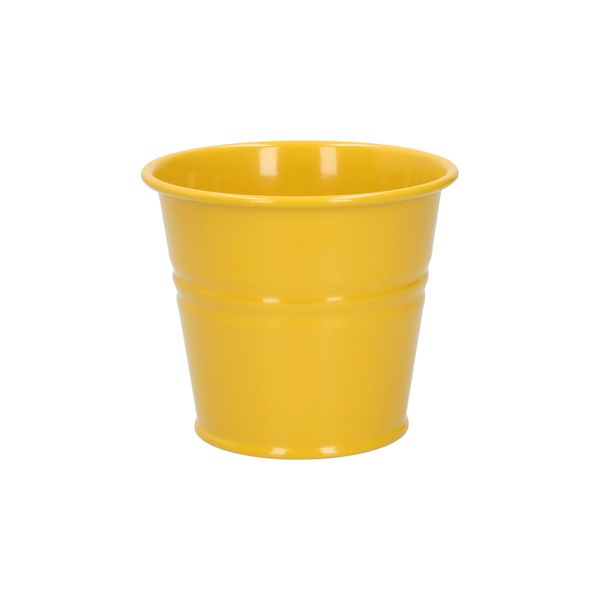 Bloempot, zink, bremgeel,Ø11 cm