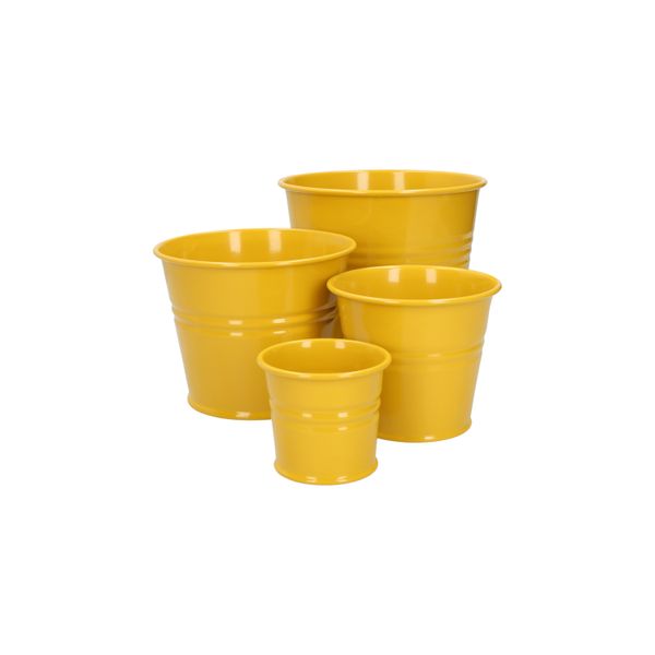 Blumentopf, Zink, ginstergelb, Ø11 cm