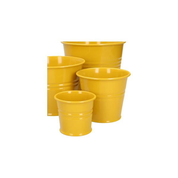 Blumentopf, Zink, ginstergelb, Ø11 cm