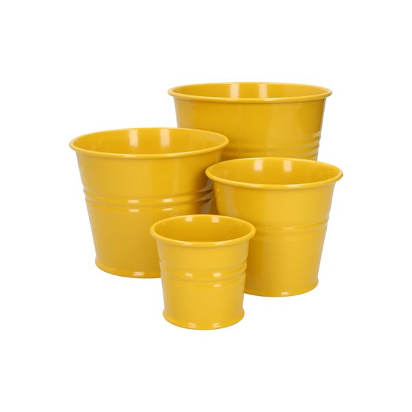 Blumentopf, Zink, ginstergelb, Ø14,5 cm