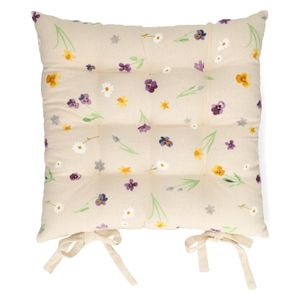 Stoelkussen, bio-katoen, lentebloem, 40 x 40 cm Stoelkussen, bio-katoen, lentebloem, 40 x 40 cm