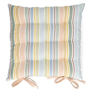 Stoelkussen, bio-katoen, meerkleurig gestreept, 40 x 40 cm Stoelkussen, bio-katoen, meerkleurig gestreept, 40 x 40 cm