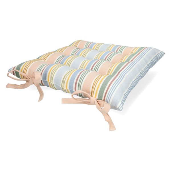 Stuhlkissen, Bio-Baumwolle, bunt gestreift, 40 x 40 cm